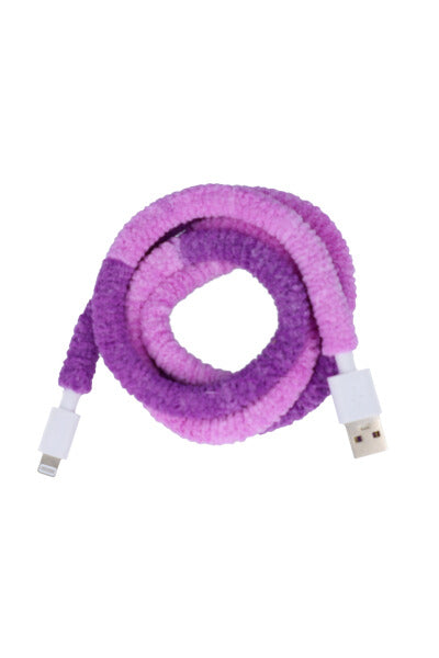 Cable cargador fluffy bicolor MORADO