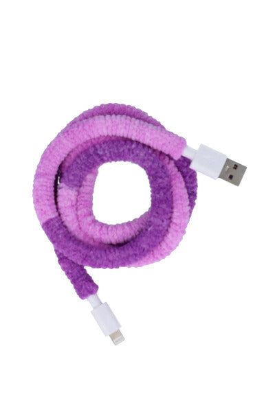 Cable cargador fluffy bicolor MORADO