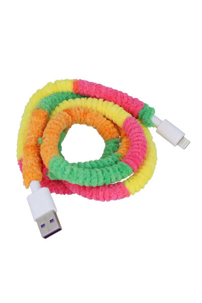 Cable cargador fluffy bicolor MULTICOLOR