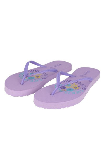 Flip flops estampado flores frase LILA