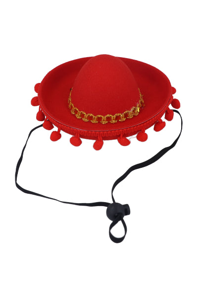 Mariachi Basse Pet Hat RED