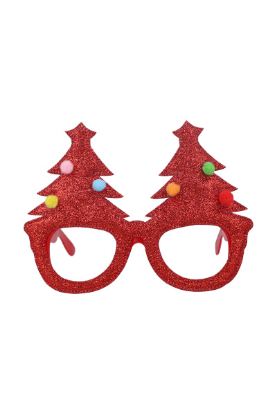 Lentes diseño árbol navidad ROJO