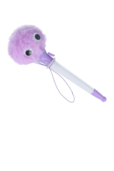 Pluma peluche ojitos MORADO