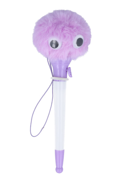 Pluma peluche ojitos MORADO