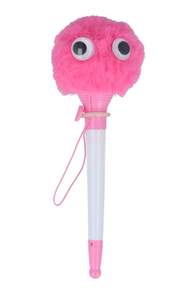 Pluma peluche ojitos ROSA