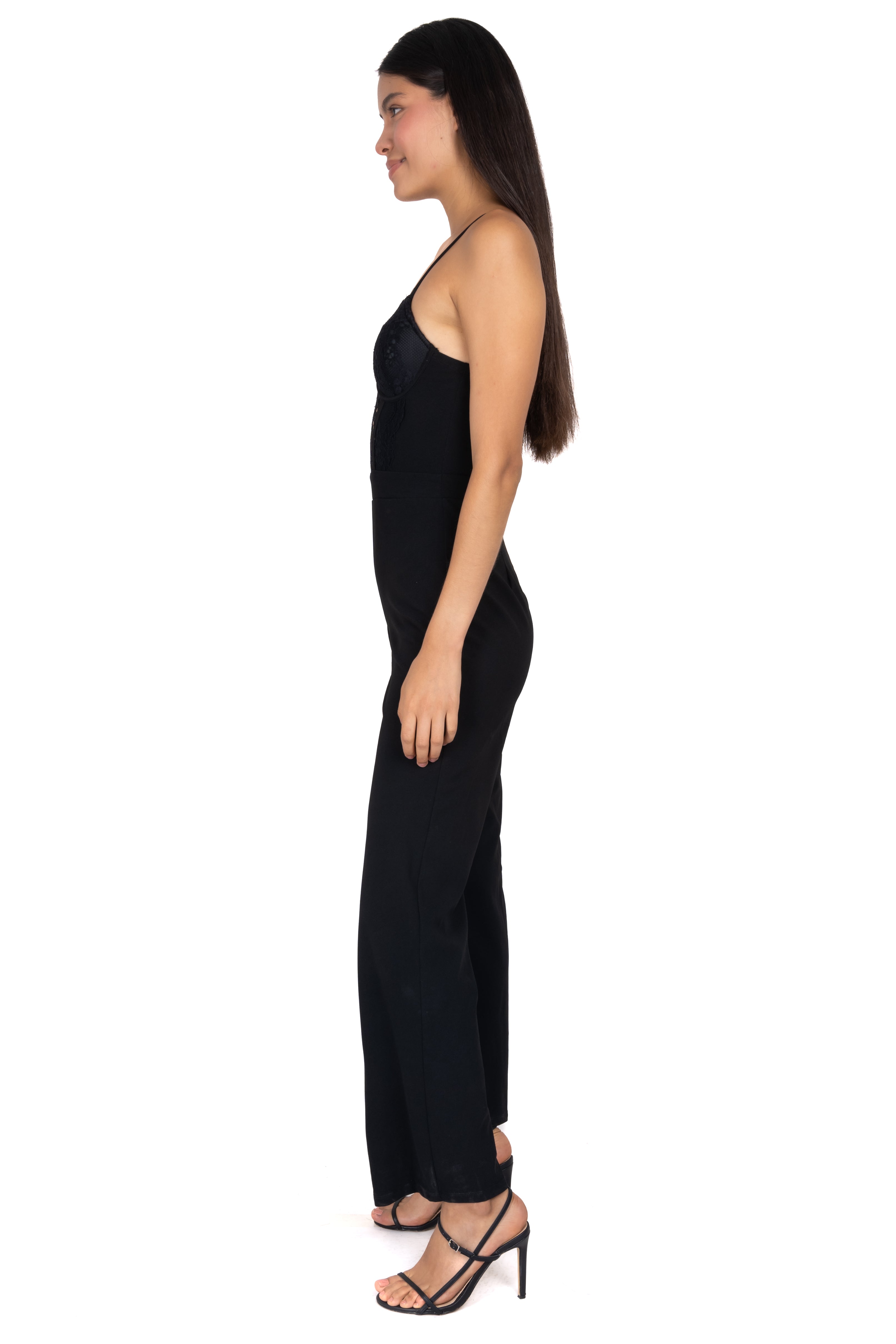 Jumpsuit encaje tirantes NEGRO