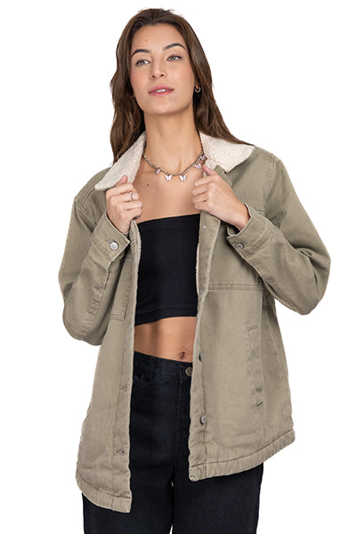 Sherpa Gabardina Chamarra OLIVE