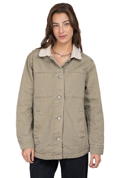 Sherpa Gabardina Chamarra OLIVE