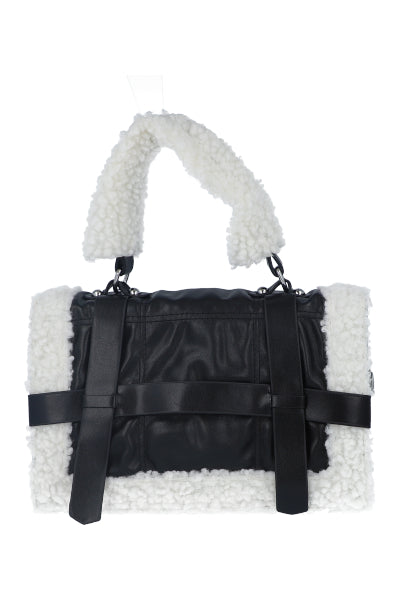 Bolsa midi estructura sherpa NEGRO