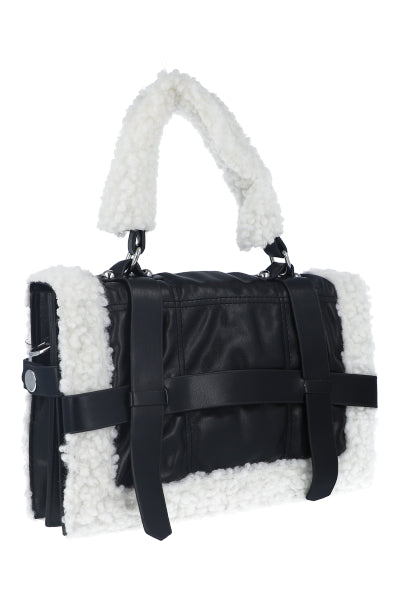 Bolsa midi estructura sherpa NEGRO