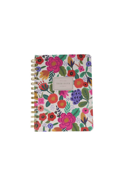 Libreta estampado flores stickers MULTICOLOR