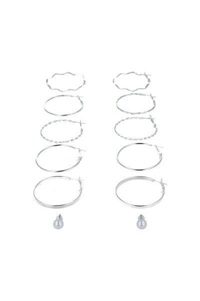 Set 6 wavy stern pairs SILVER