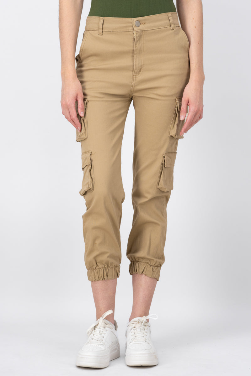 Jeans cargo monocolor KHAKI