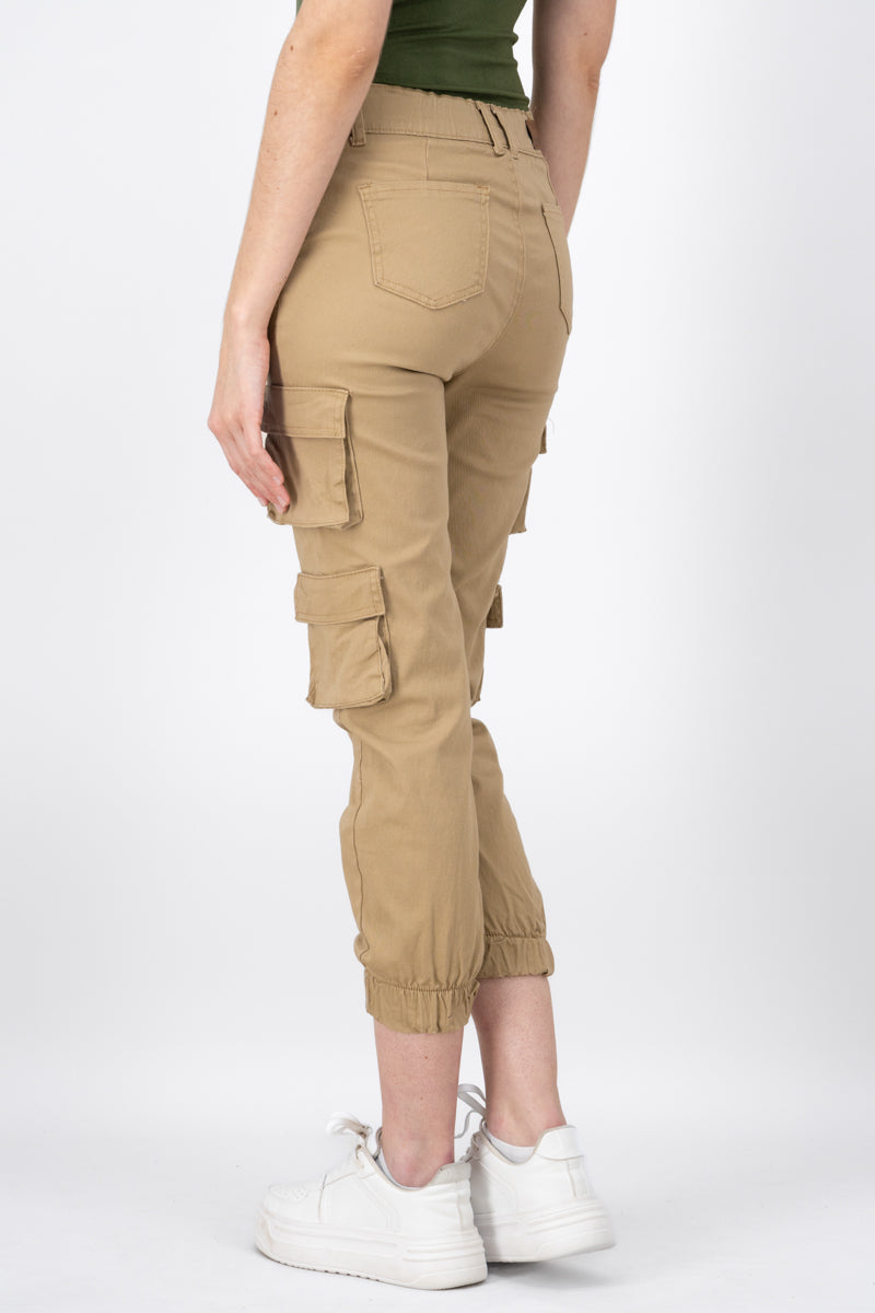 Jeans cargo monocolor KHAKI
