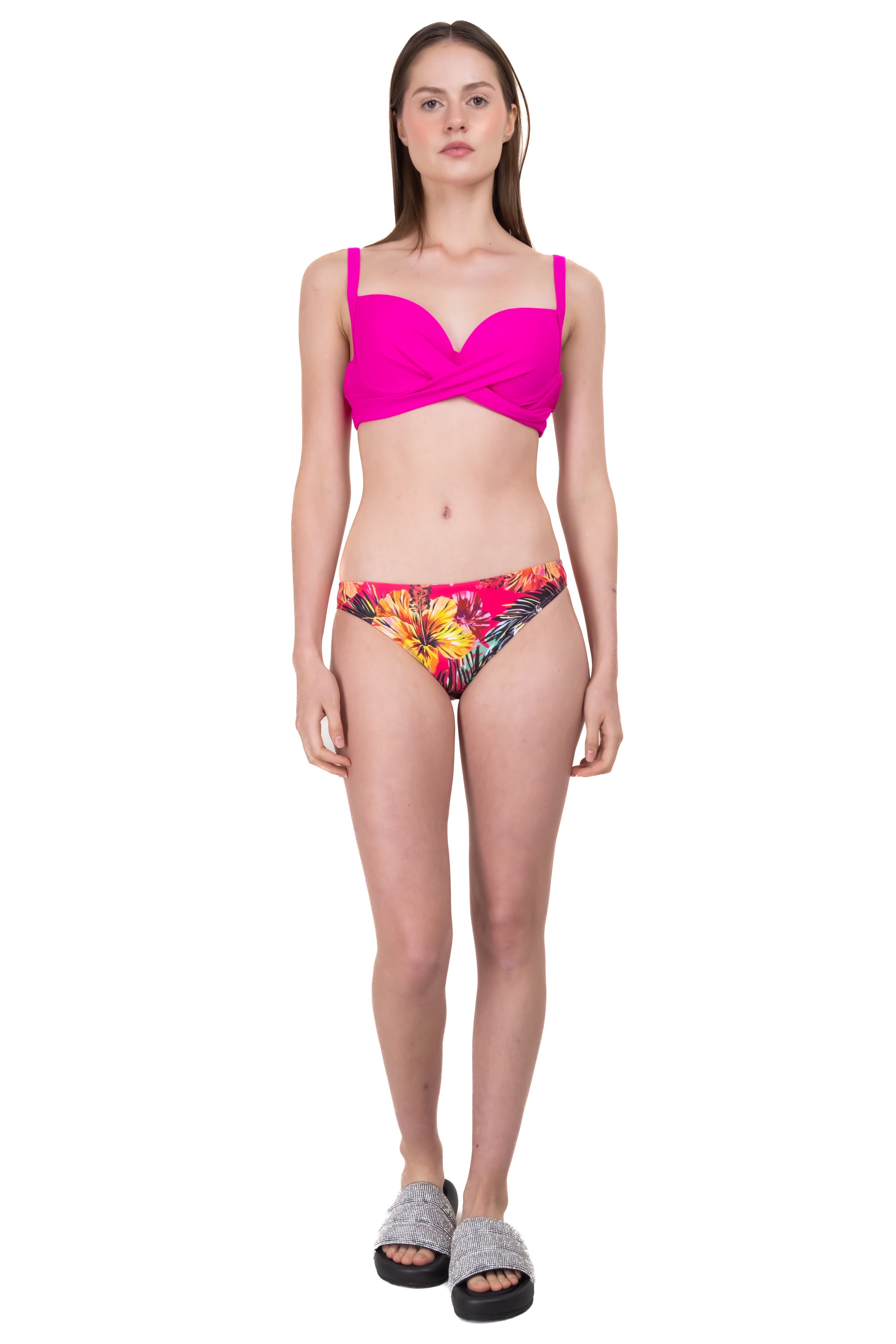 Bikini Tropical Flowers Rosa Combo