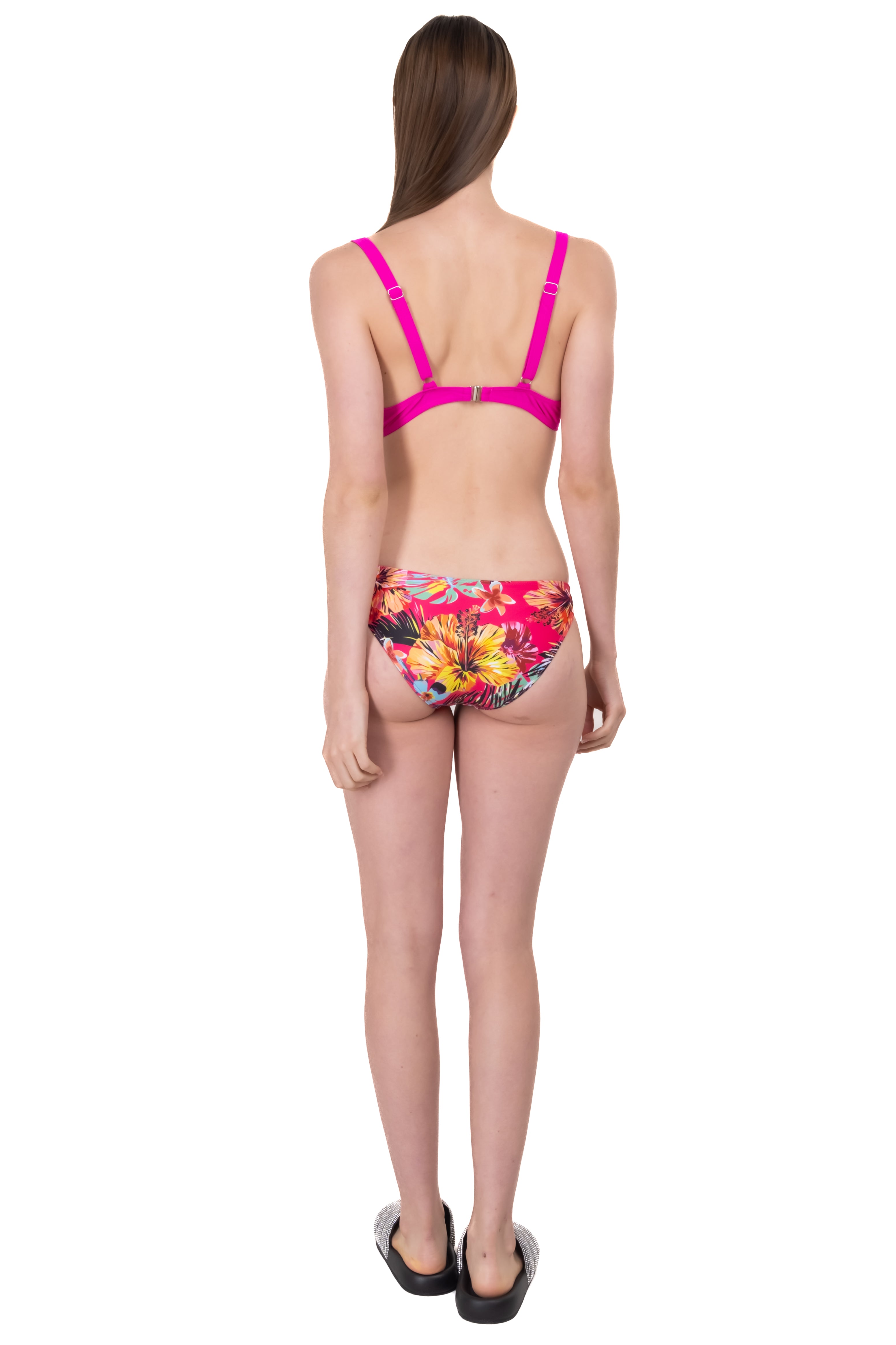 Bikini Tropical Flowers Rosa Combo