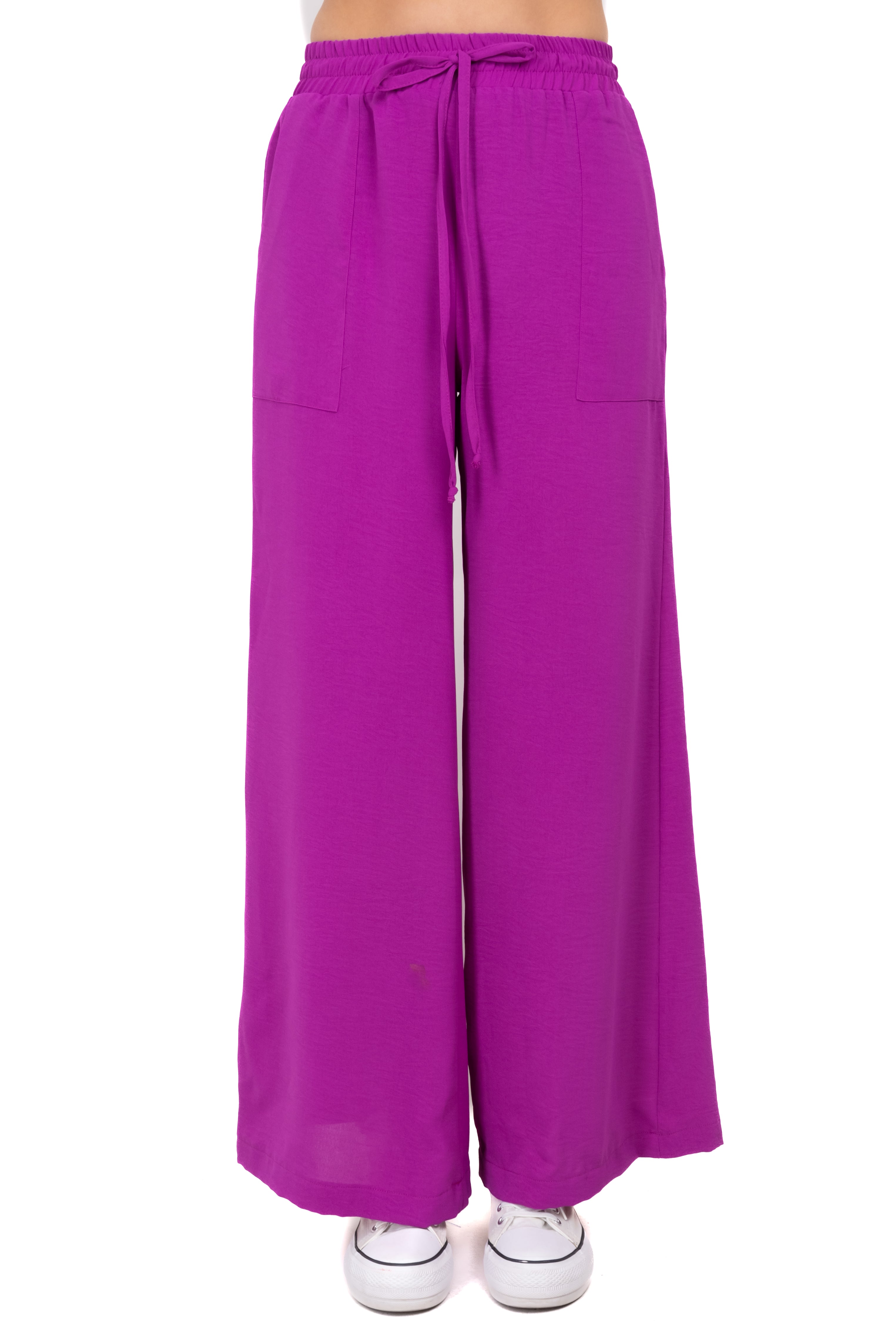 Broad monochor pants bags Bright purple