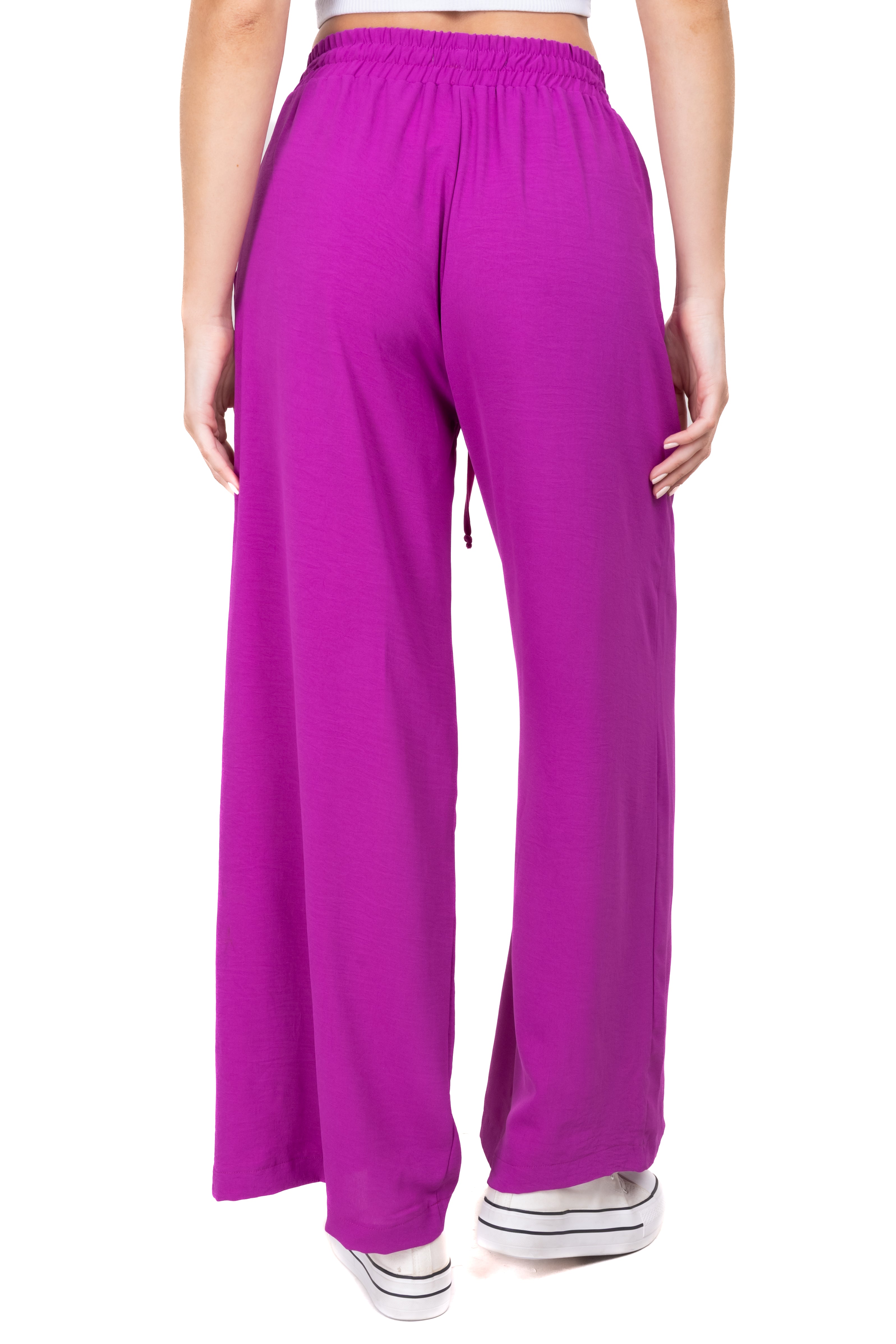 Broad monochor pants bags Bright purple