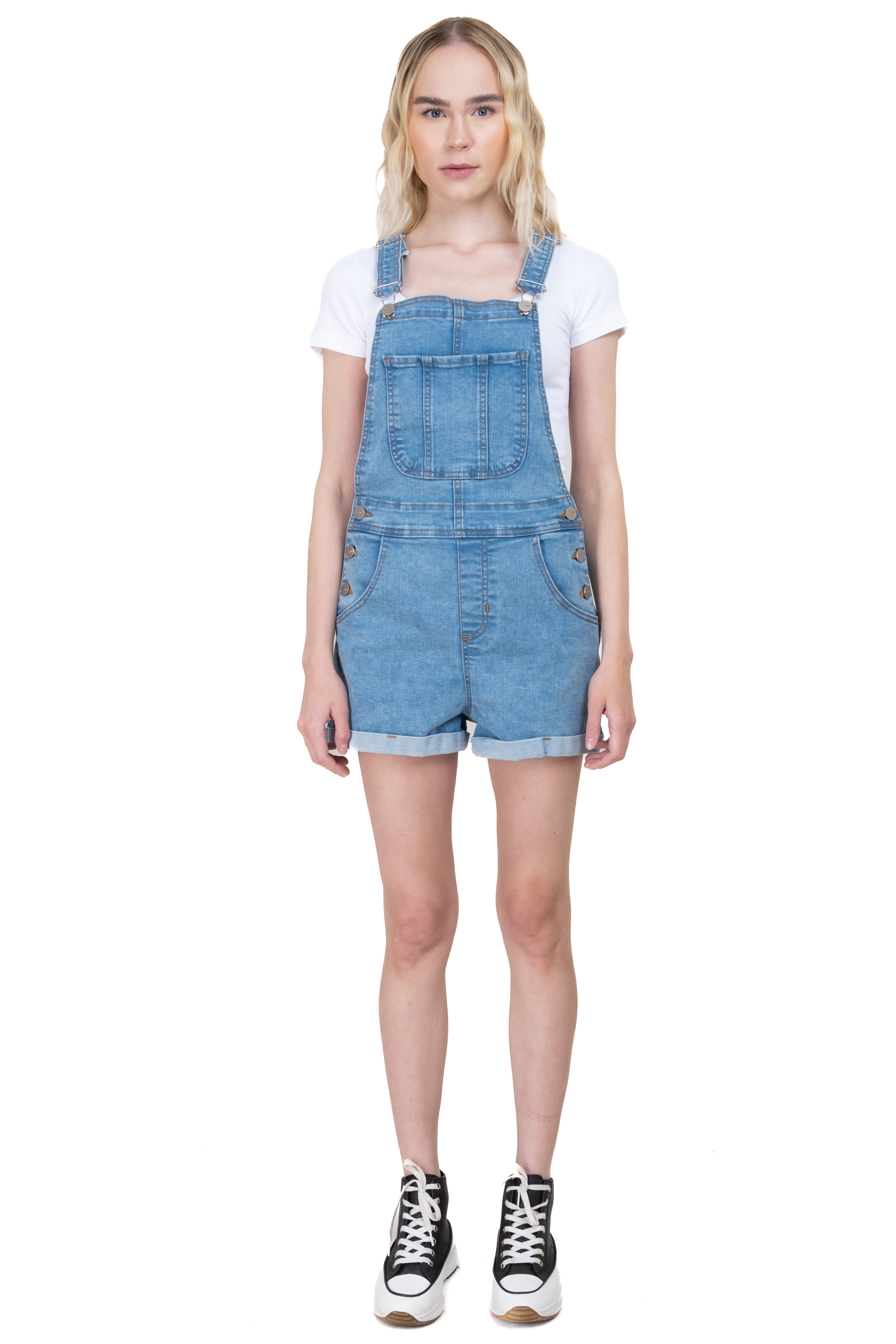 Overol Short denim buttons ACID LIGHT