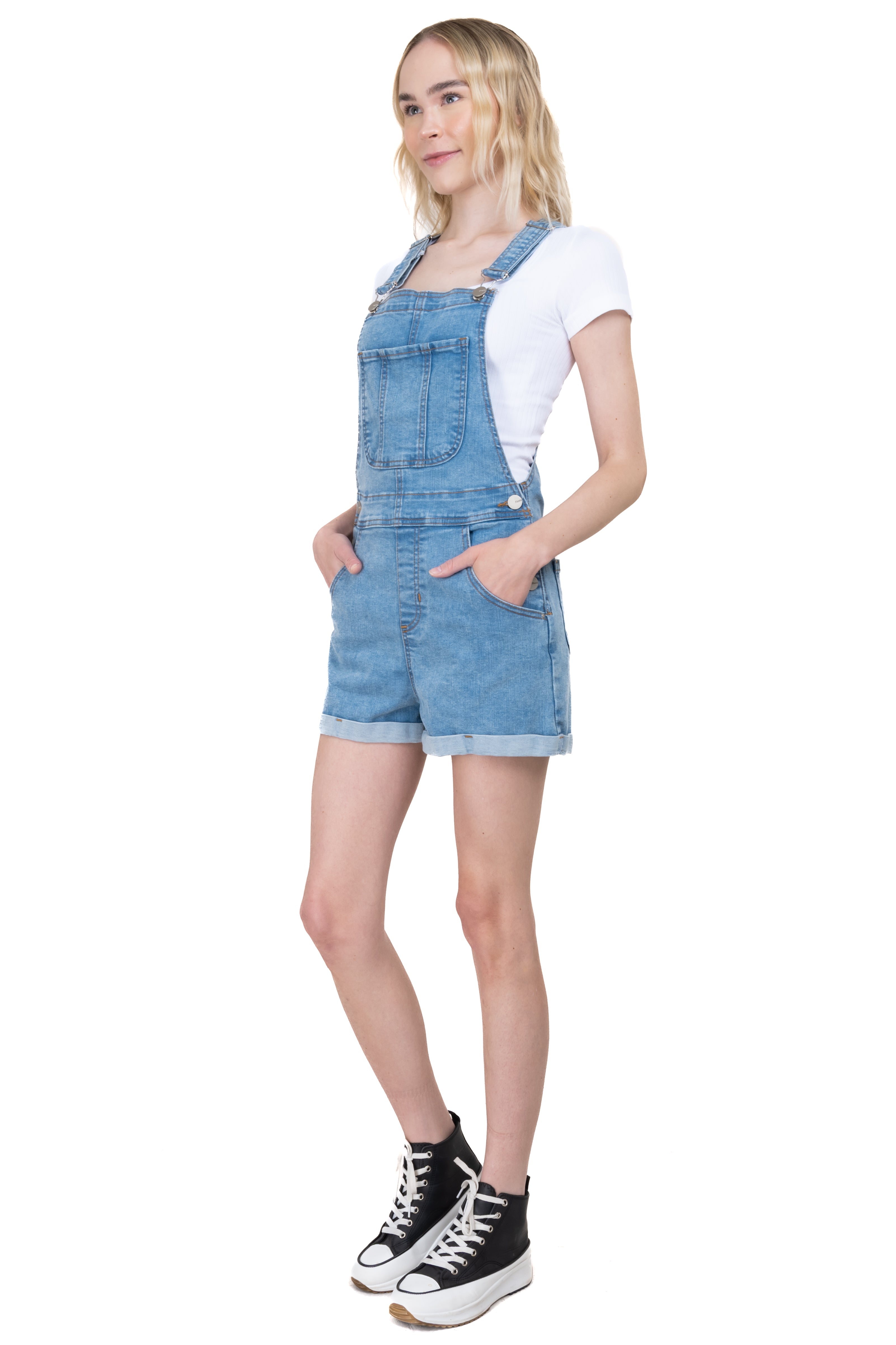 Overol Short denim buttons ACID LIGHT