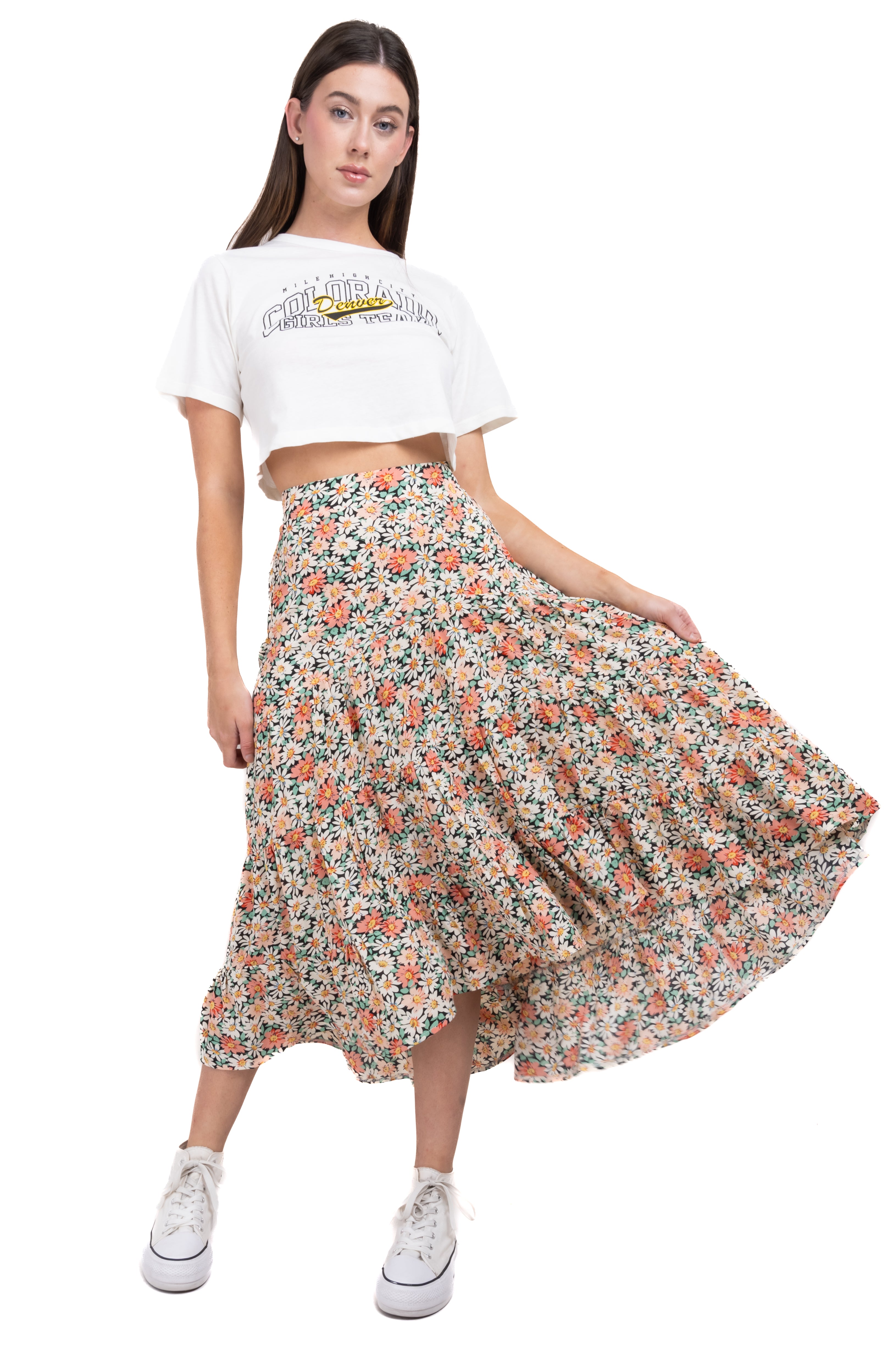 Maxi Floreada Skirt Olanes MULTICOLORED