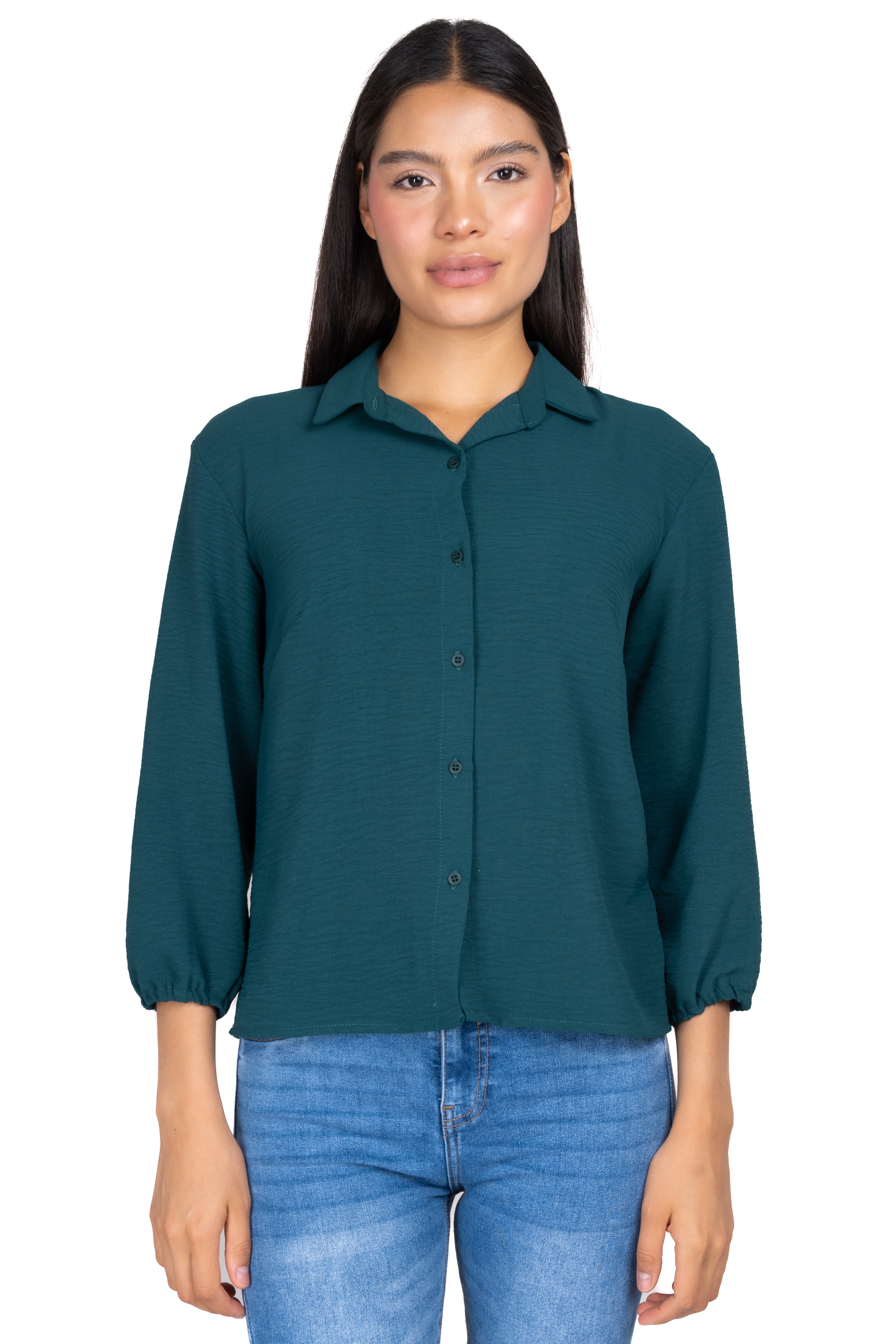 Textured monochor shirt GREEN