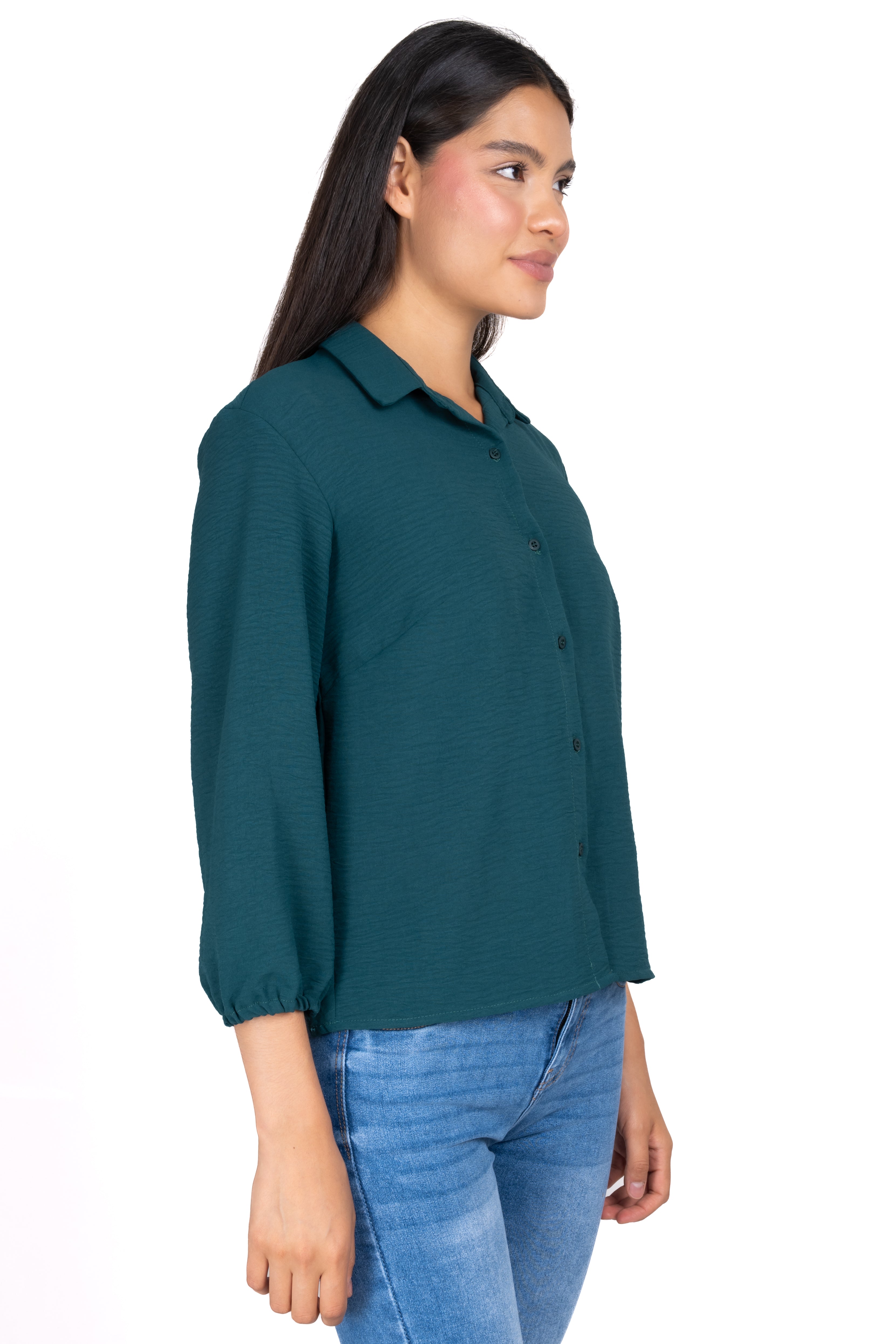 Textured monochor shirt GREEN