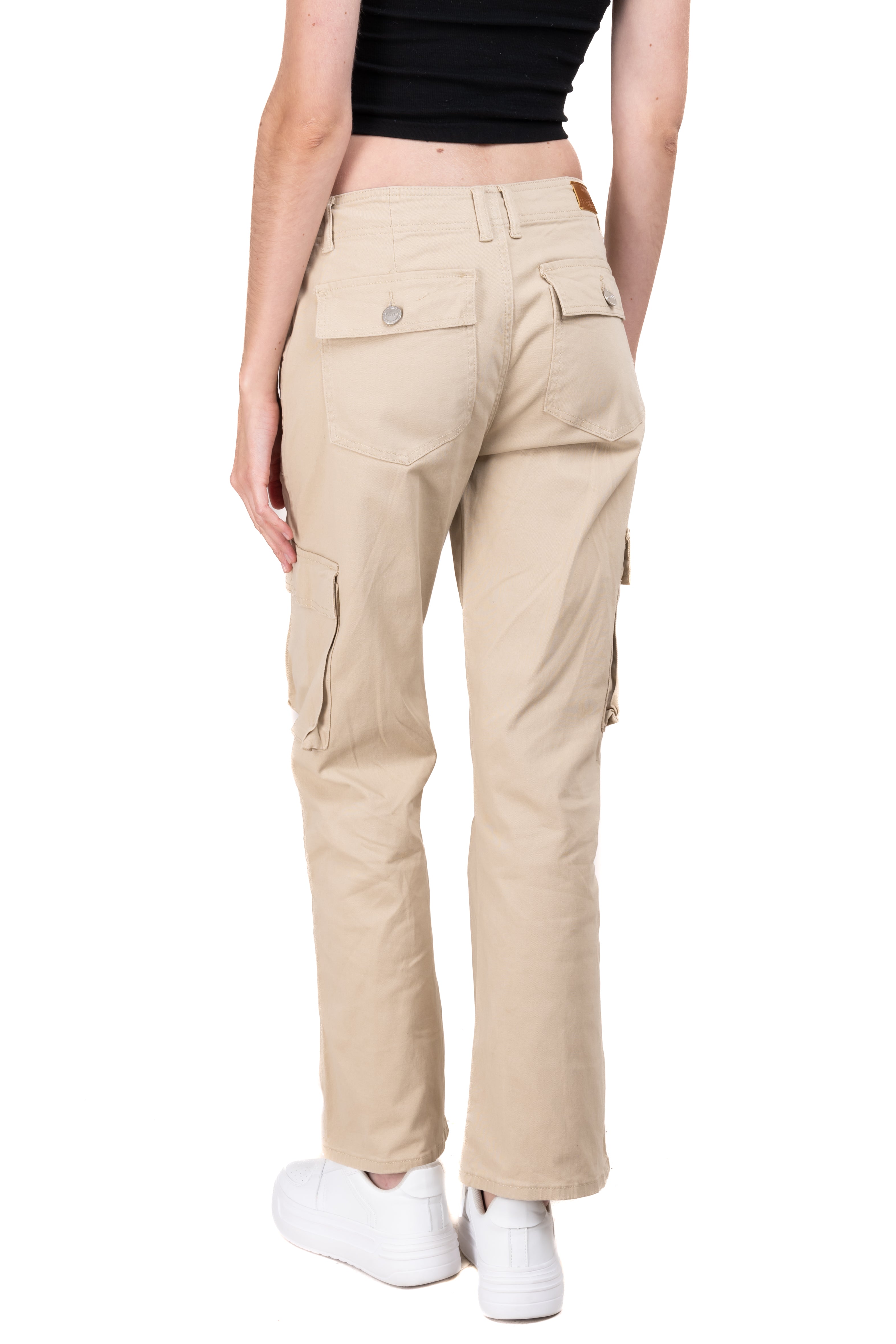 Jeans straight cargo monocolor KHAKI