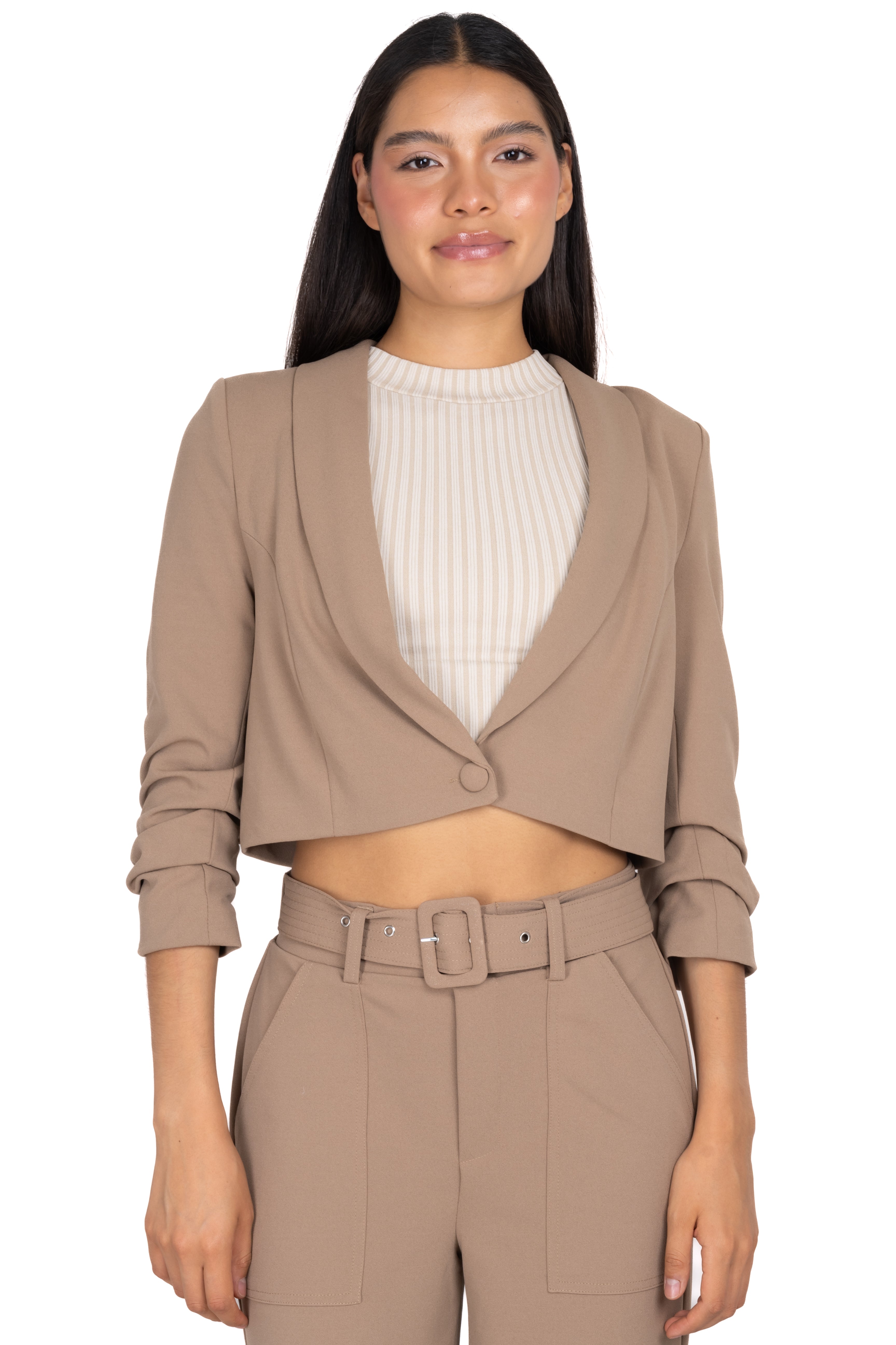 CROP SACO MANAGE ELEVATORS Taupe