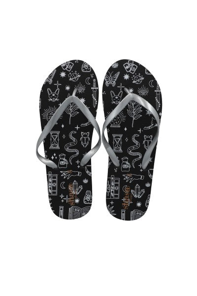 Flip Flop Estampado Esotérico NEGRO