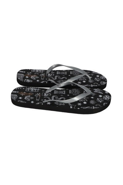 Flip Flop Estampado Esotérico NEGRO