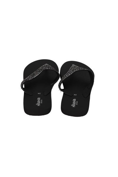 Flip flop cintas brillos NEGRO