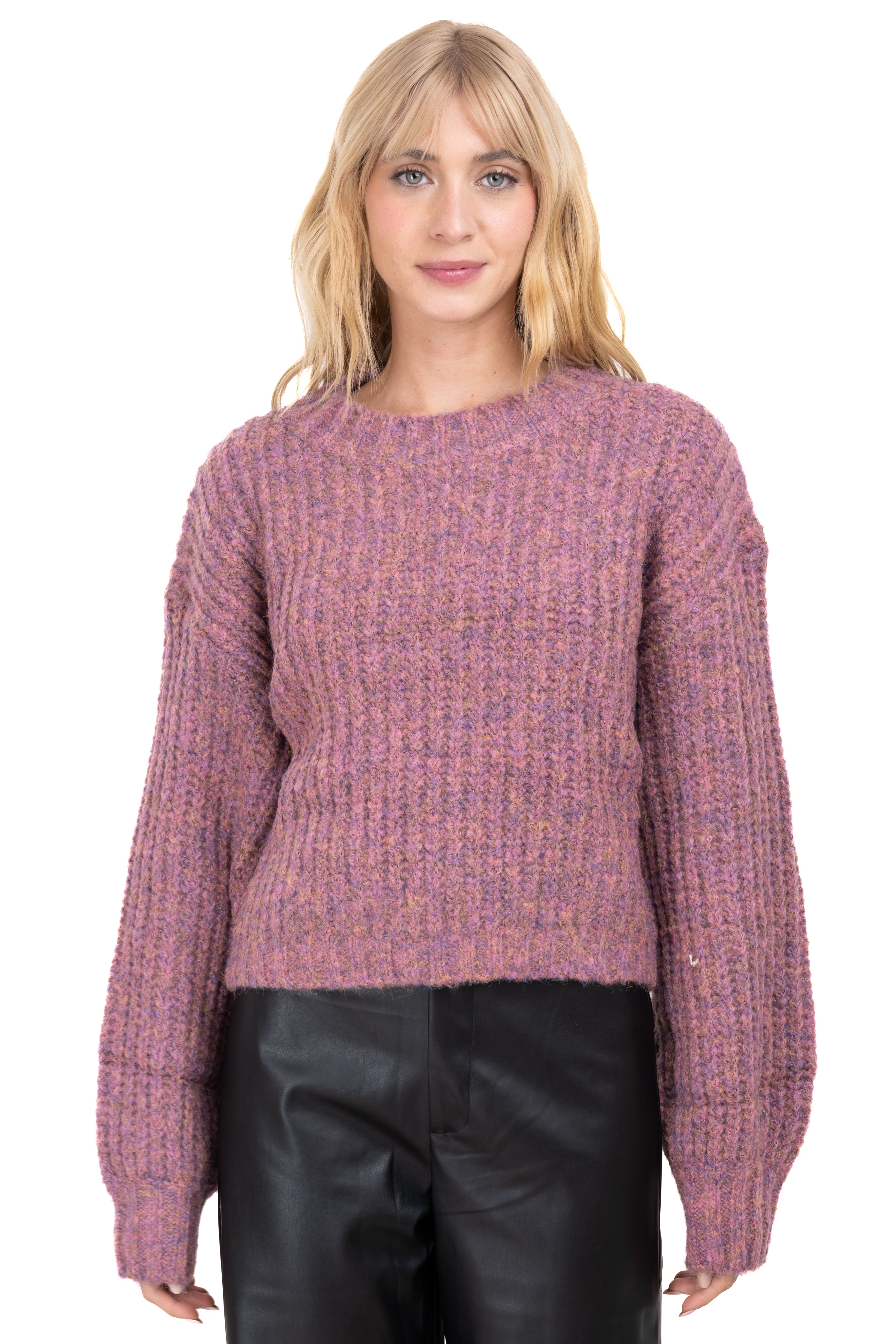 Multicolor wide fabric sweater Autumnal multicolored