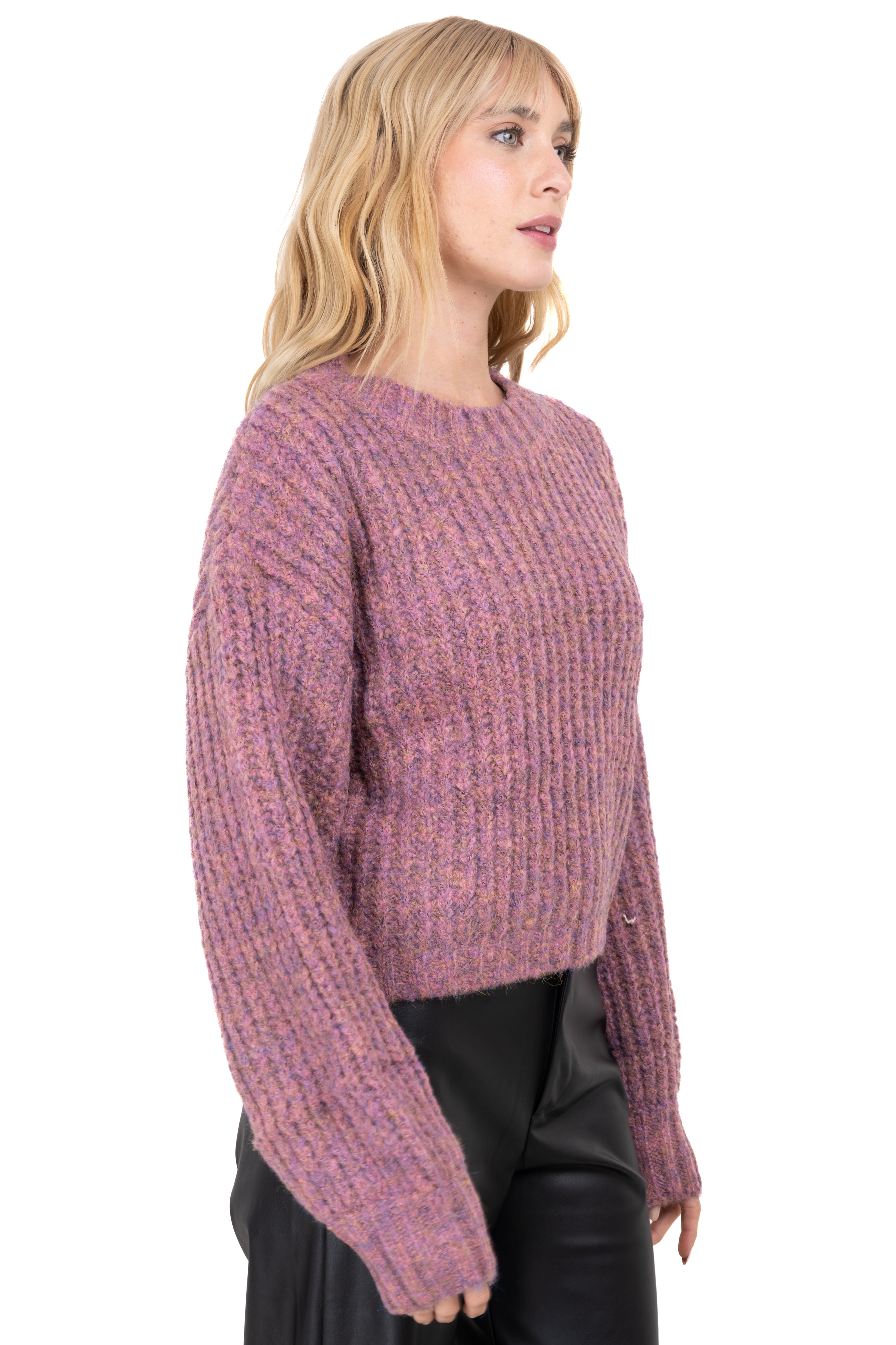 Multicolor wide fabric sweater Autumnal multicolored