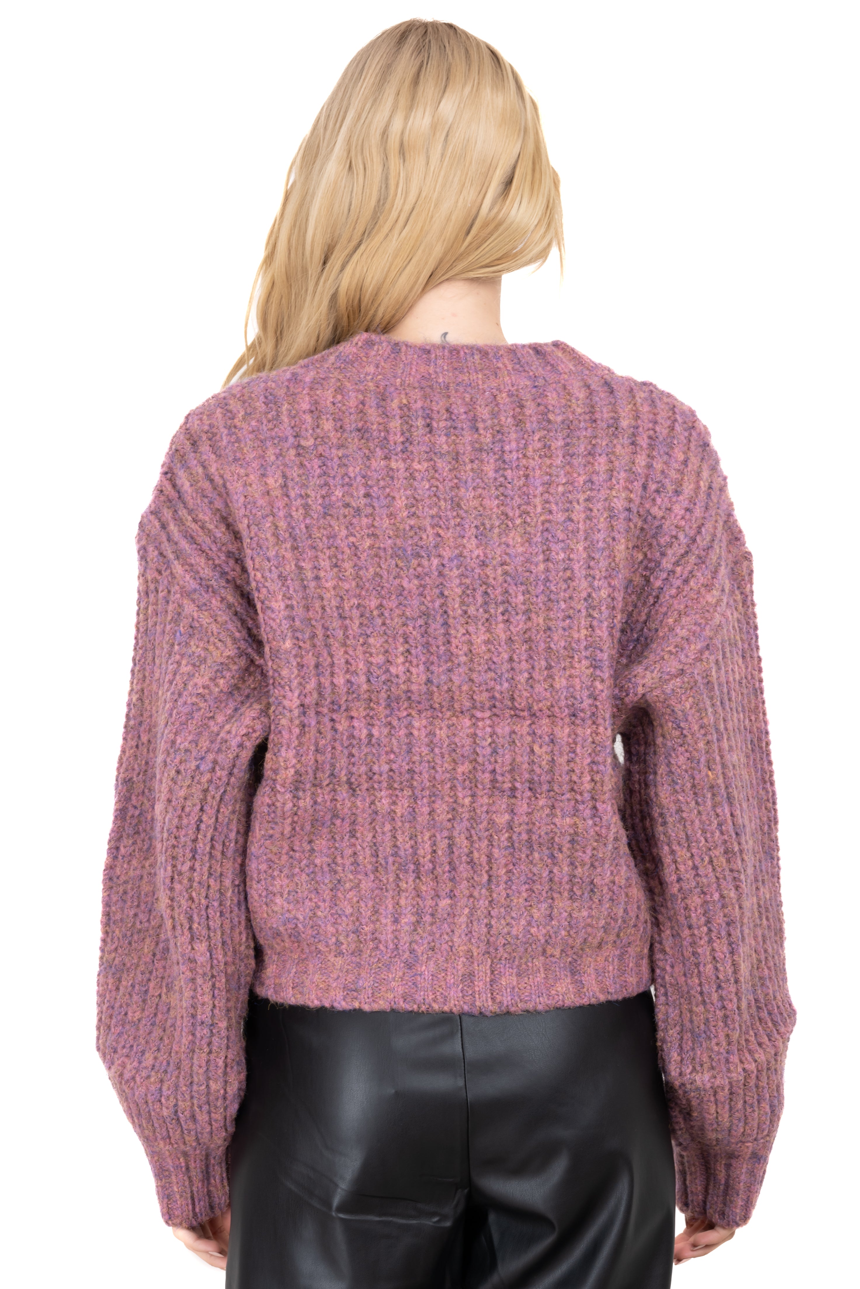 Multicolor wide fabric sweater Autumnal multicolored