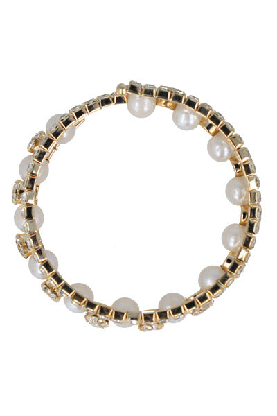 Spiral bracelet pearls shine GOLD