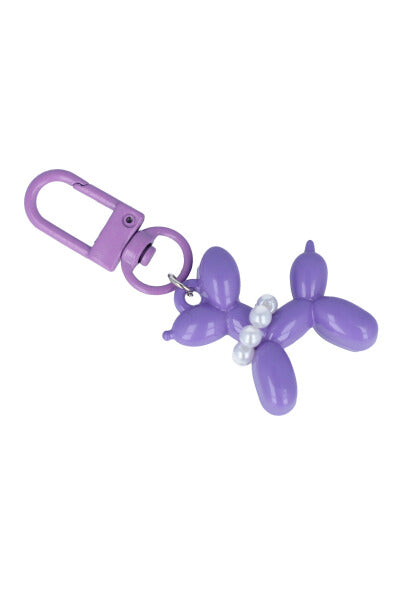 Llavero perrito globo perlas MORADO