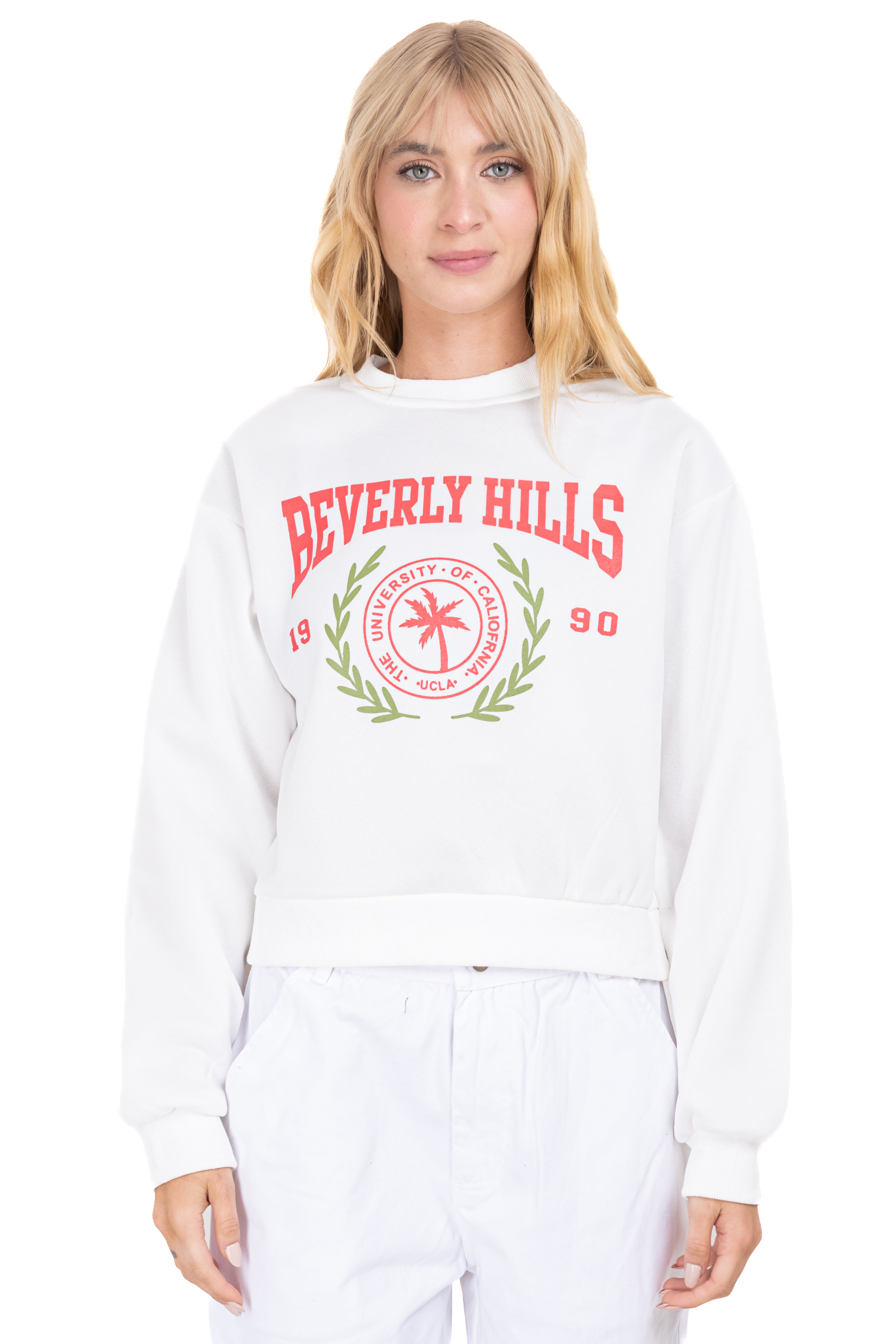 Beverly Hills text sweatshirt White Combo