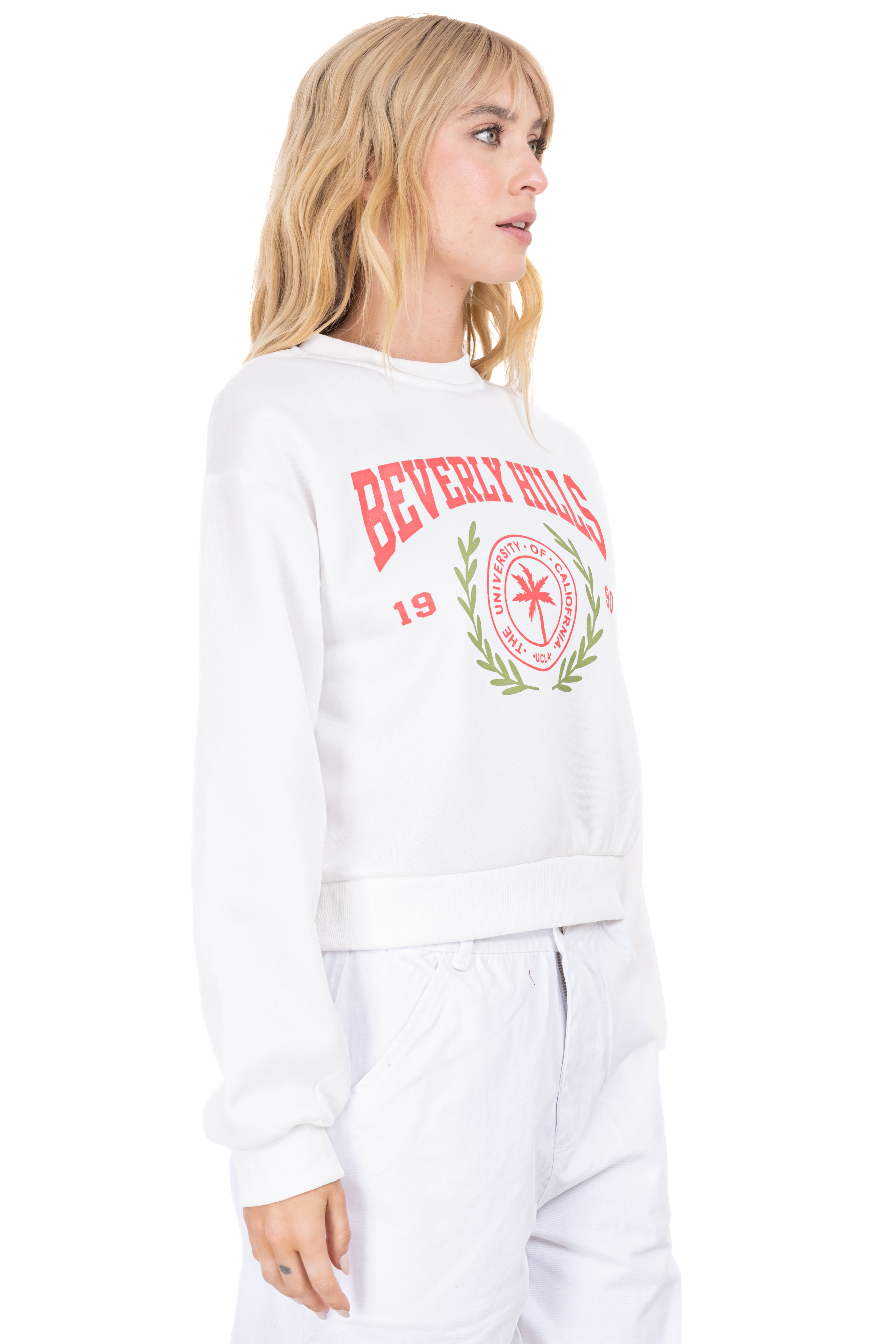 Beverly Hills text sweatshirt White Combo