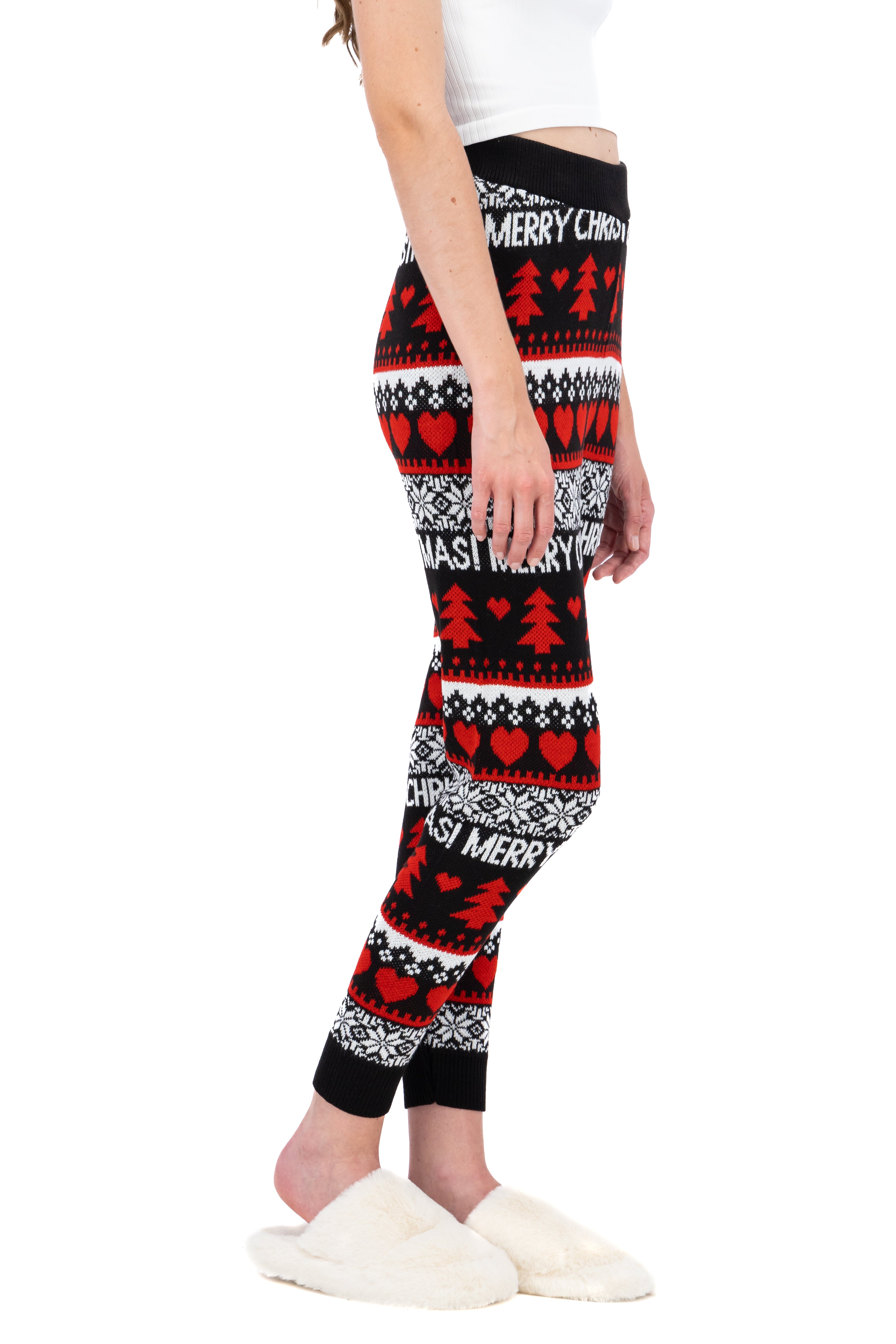 Christmas Jogger Merry Christmas Hearts Black Combo