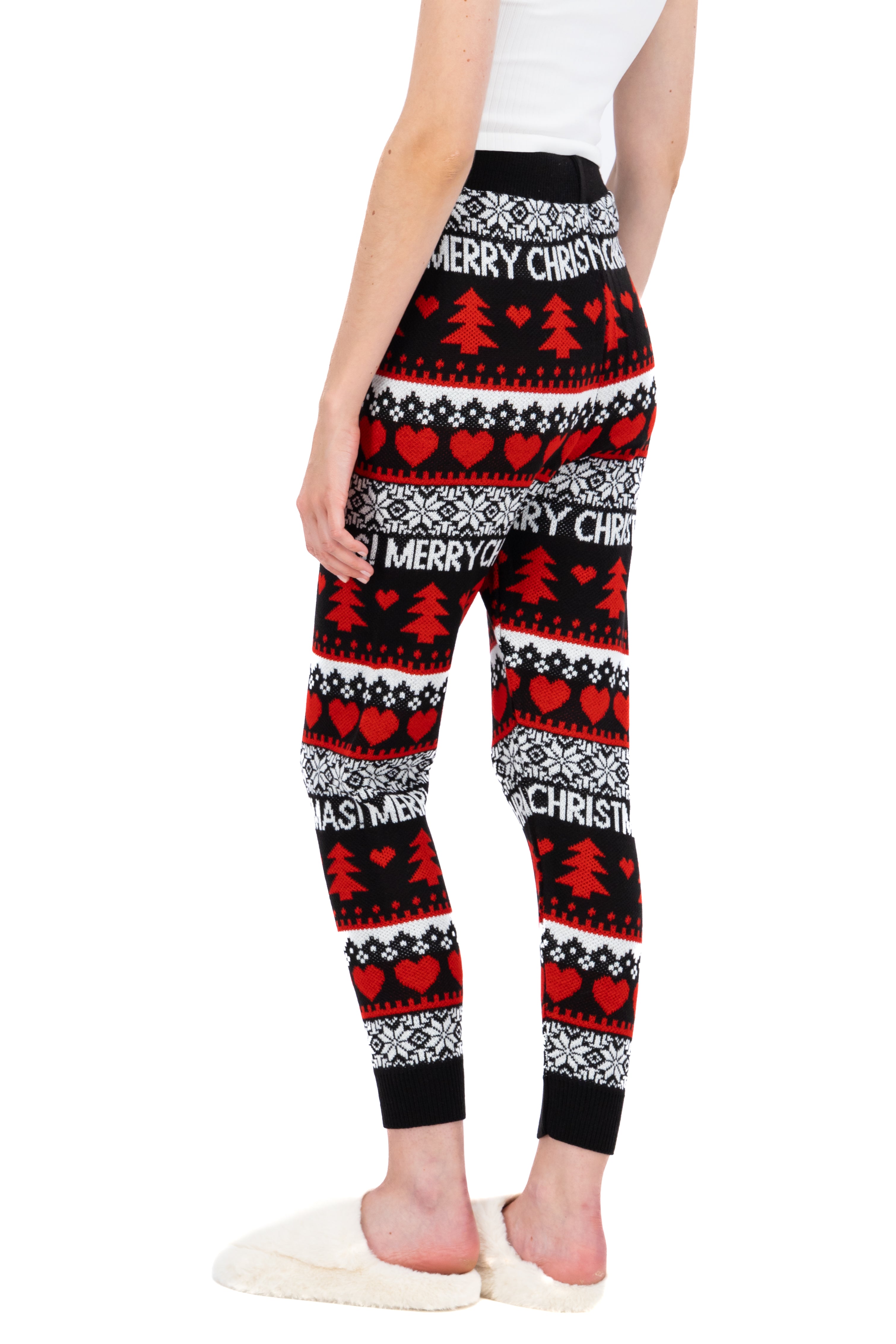 Christmas Jogger Merry Christmas Hearts Black Combo