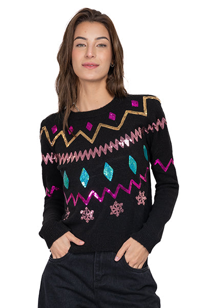 Christmas sweater Lentejuelas Capos Black Combo