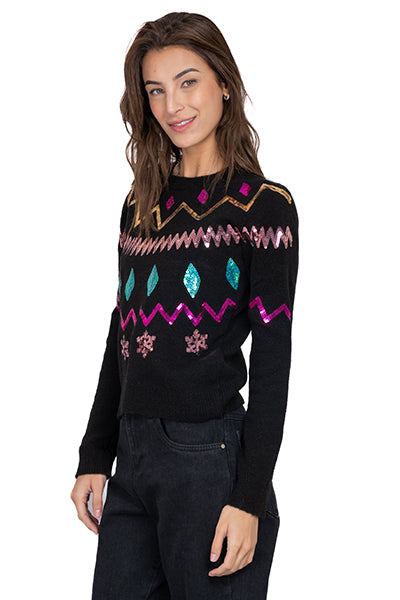 Christmas sweater Lentejuelas Capos Black Combo