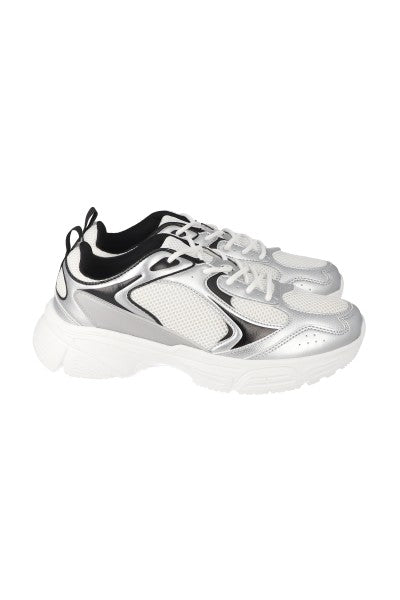 Tenis runner cortes mesh PLATA