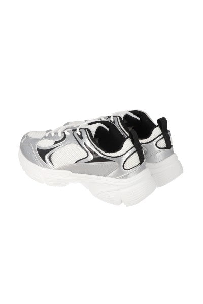 Tenis runner cortes mesh PLATA