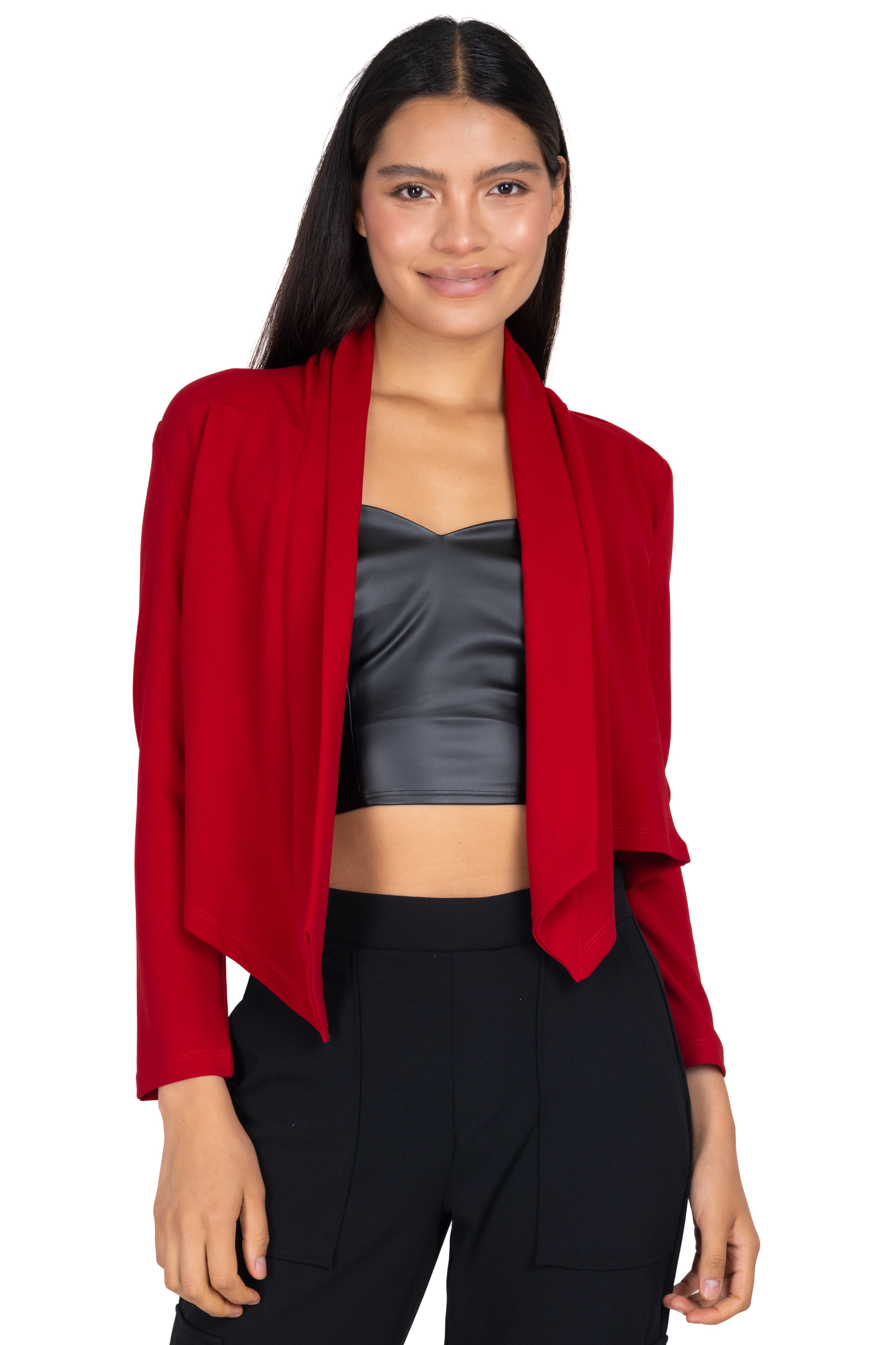 Saco crop solapa larga ROJO