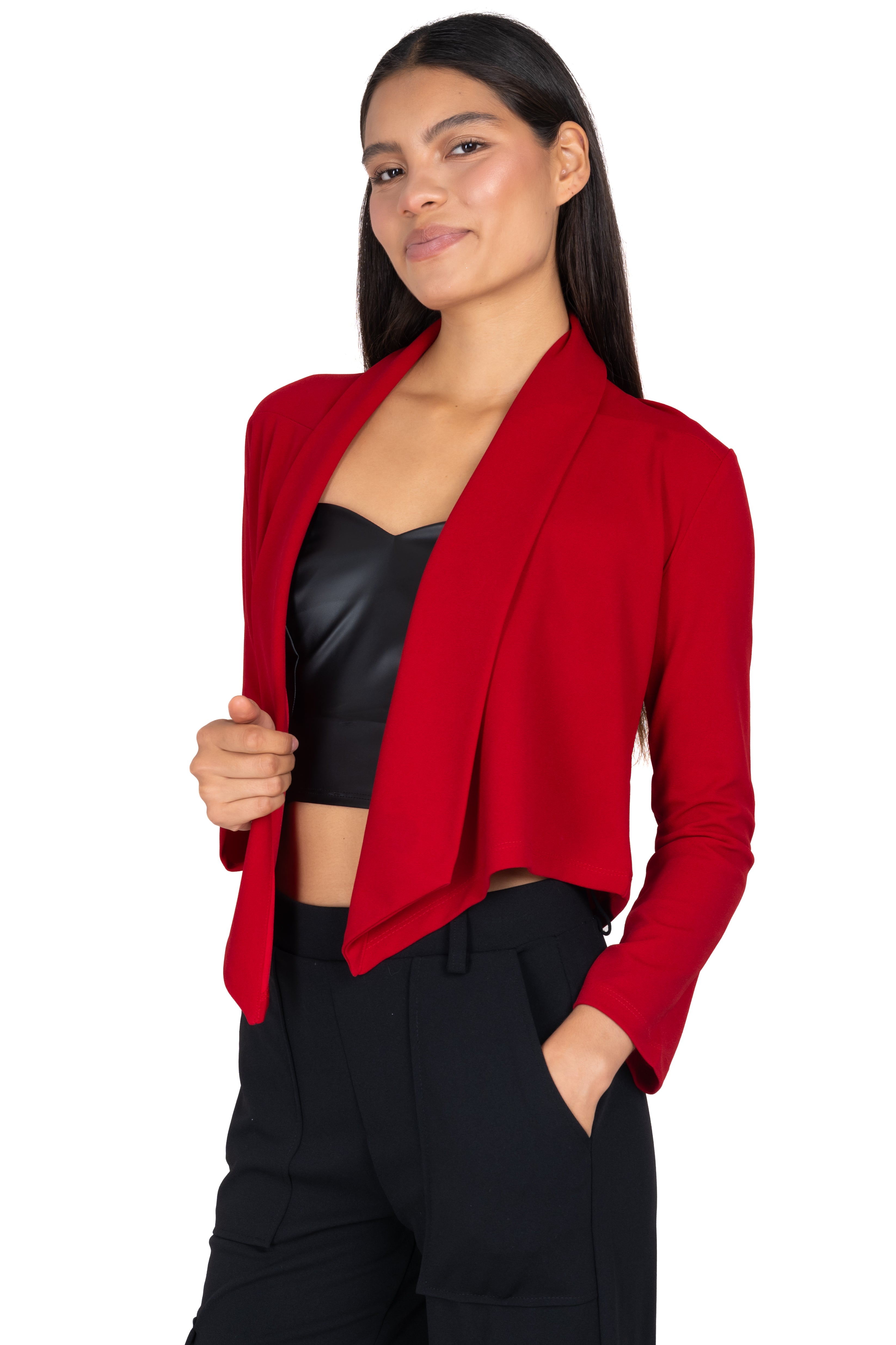 Saco crop solapa larga ROJO