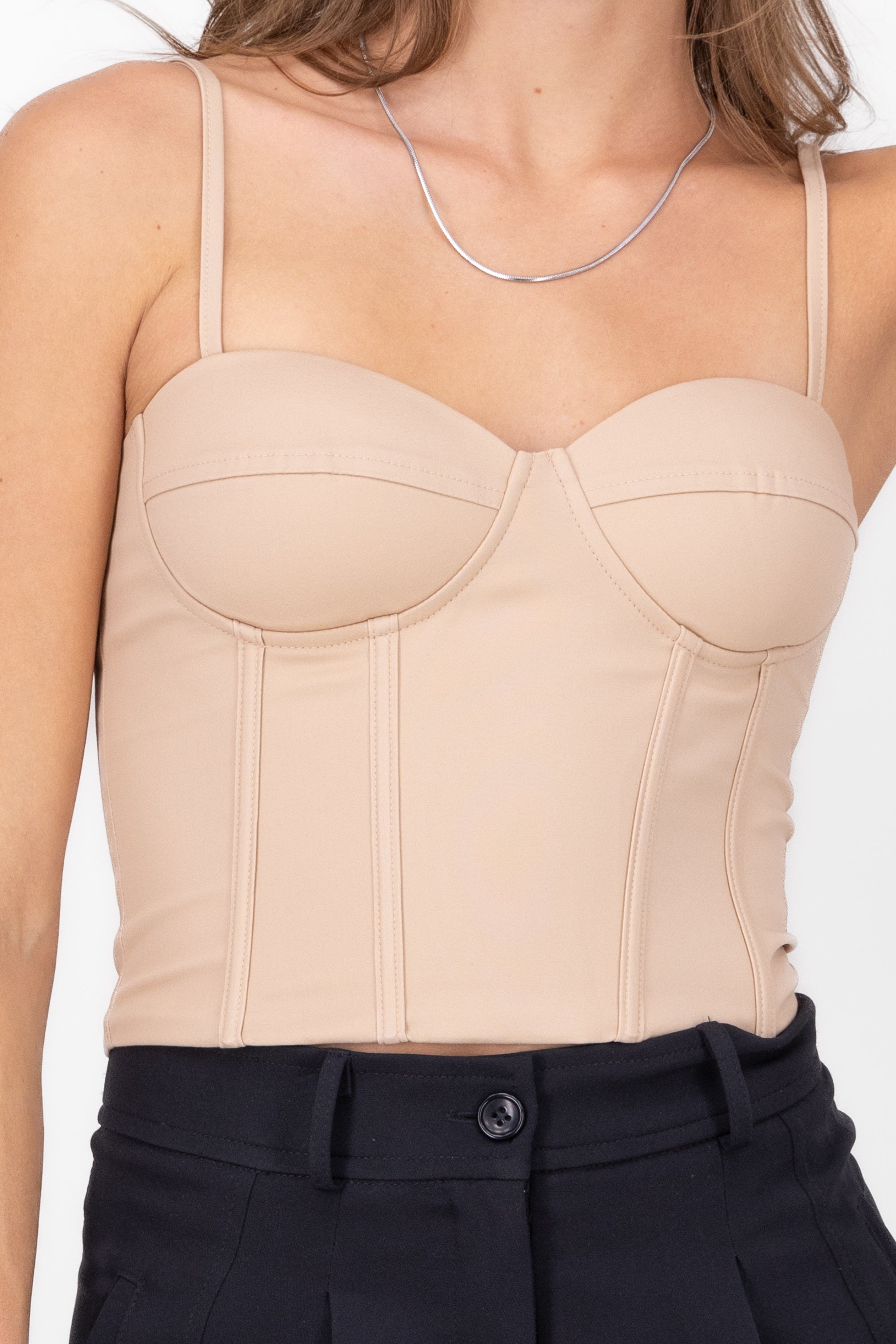 Smooth cups corset braces BEIGE