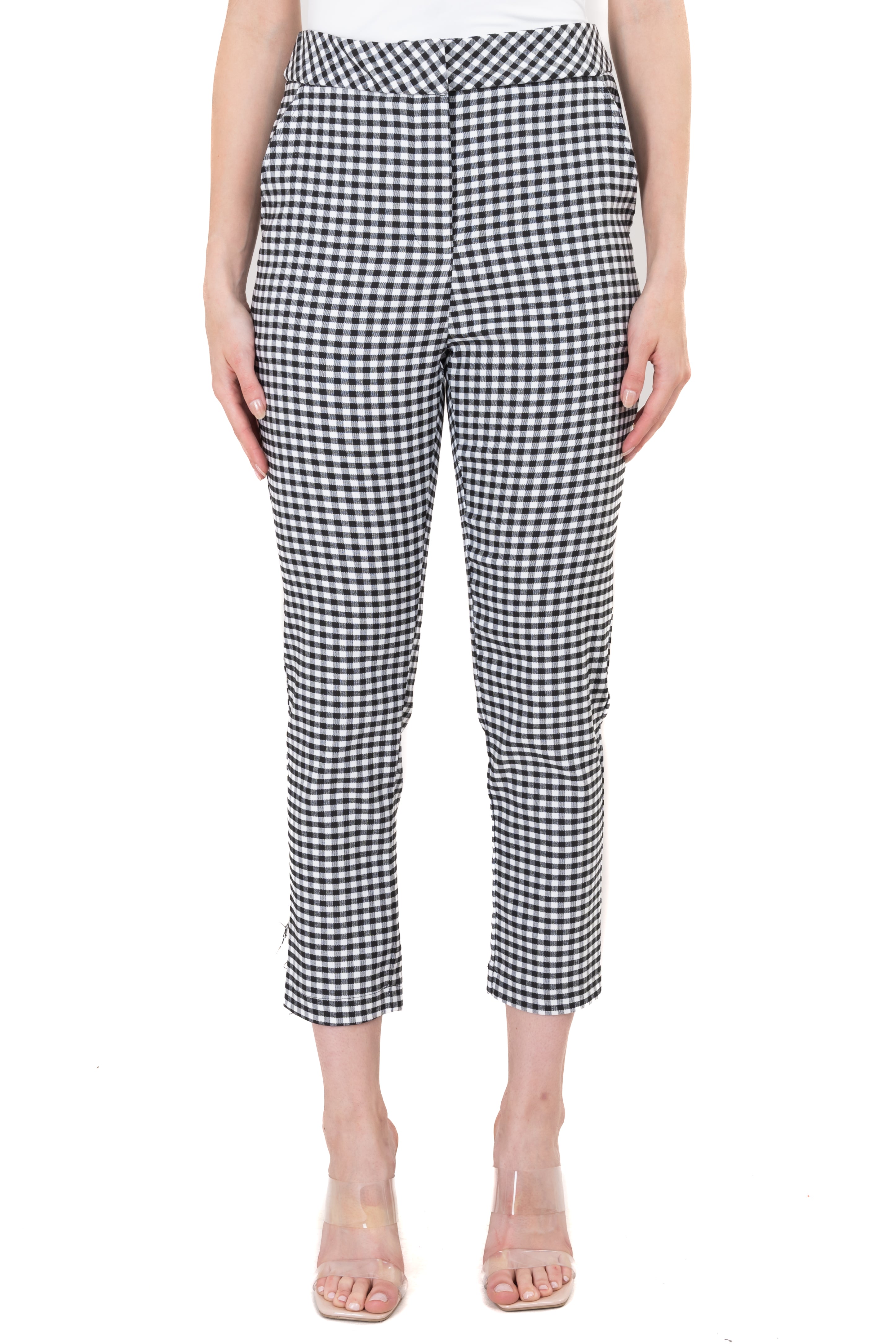 Straight patterned pants Black Combo