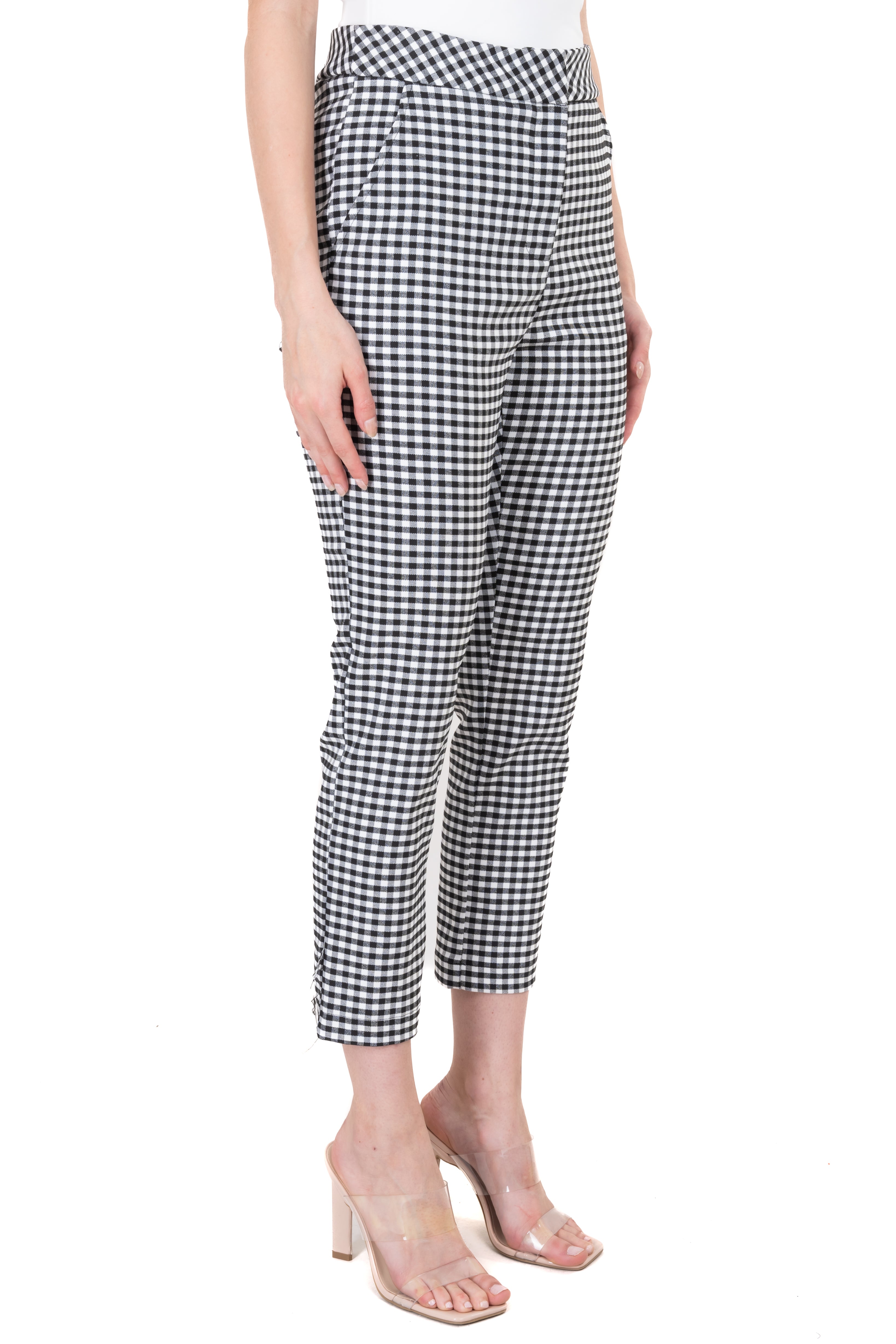 Straight patterned pants Black Combo